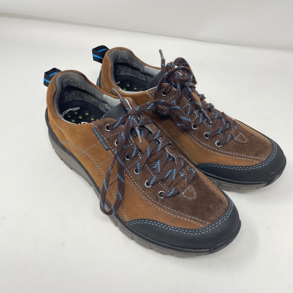 Clarks Wave Walk Waterproof Hiking Shoes Brown Leather Suede Sneaker Women 6.5 W